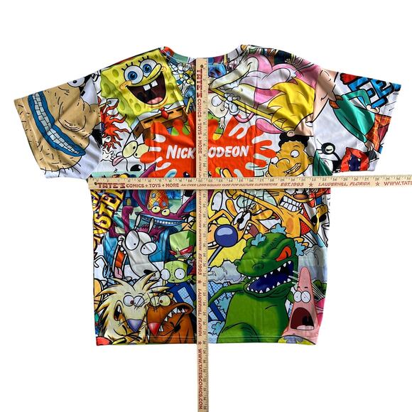 Nickelodeon All-Over Print Graphic Tee Cartoon Collage T-Shirt Men’s L - Picture 4 of 6